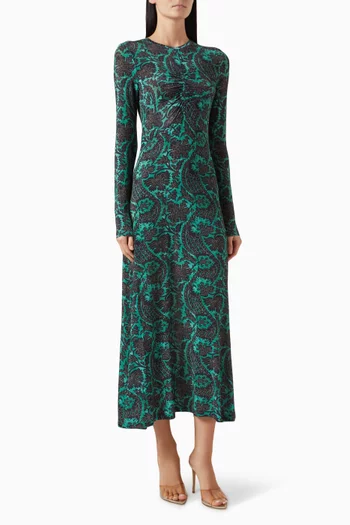 فستان نايا متوسط الطول بكشكش