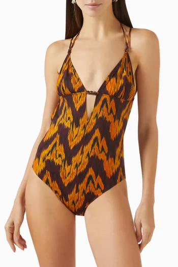 Leila Beaded Maillot One-piece Swimsuit