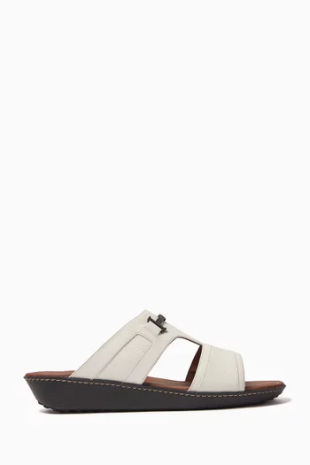 Logo Sandals in Leather