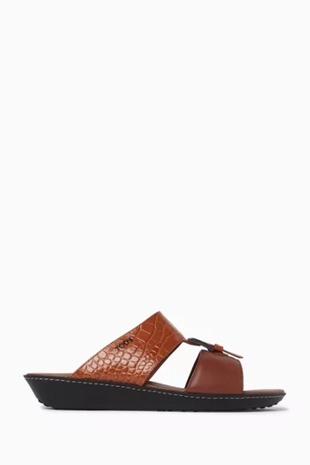 Buckle-detail Sandals in Leather