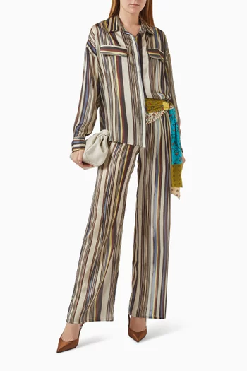 قميص مونينا فضفاض بنقشة مخططة