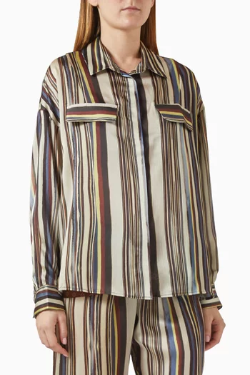 قميص مونينا فضفاض بنقشة مخططة