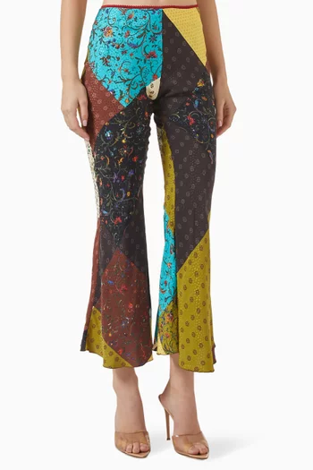 Jeslynn Patchwork Pants in Viscose