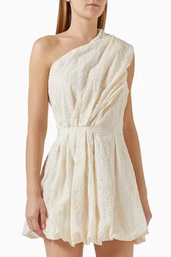 Pula One-shoulder Mini Dress in Cotton