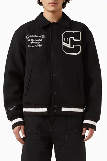 World Class Varsity Jacket in Wool-blend