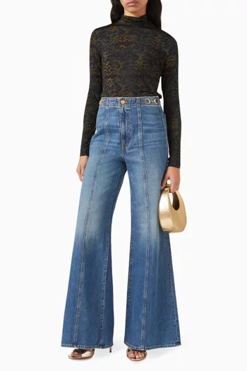 Aurelia Animal-print Turtleneck Top in Jersey