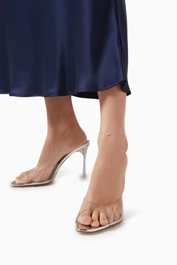 Cleo Pyramid Anklet with Pink Quartzite in 18kt White Gold