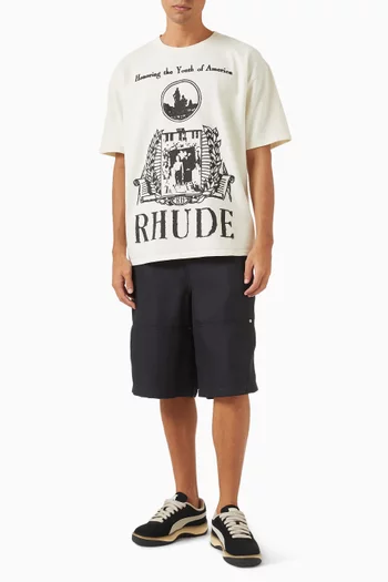 تي شيرت بعبارة Youth of America قطن