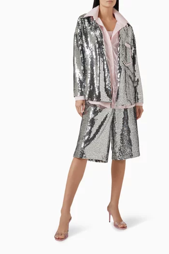 Sequin-embellished Bermuda Shorts