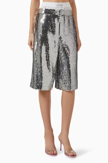Sequin-embellished Bermuda Shorts