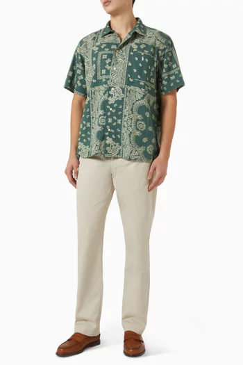 Patchwork Bandana Shirt in Cotton & Linen