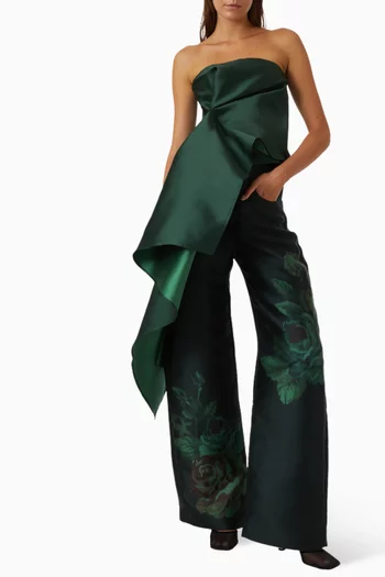 Asymmetric Draped Top in Satin