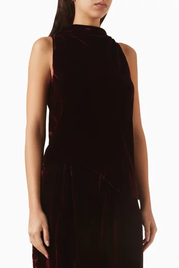 Cowl-neck Top in Velvet
