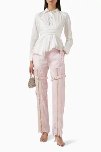 Patchwork Cold-dye Zip Pants