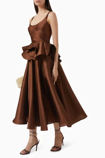 Peplum Corset Top in Mikado
