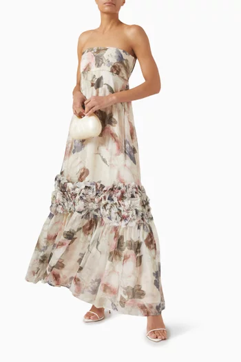 Floral-print Dress in Organza