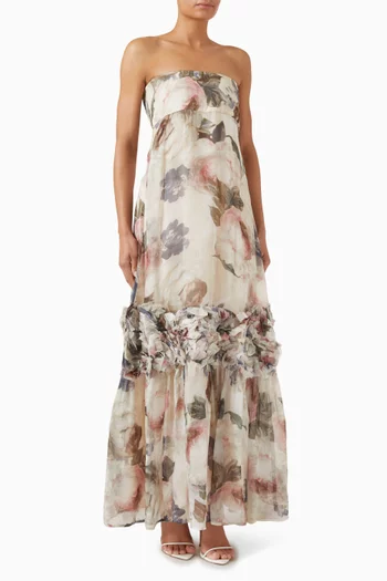 Floral-print Dress in Organza