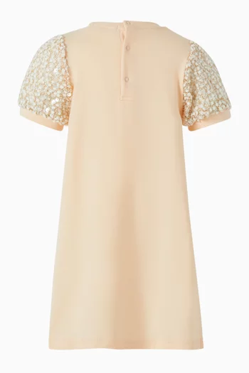 Bag Print Sequins Dress in Cotton Jersey