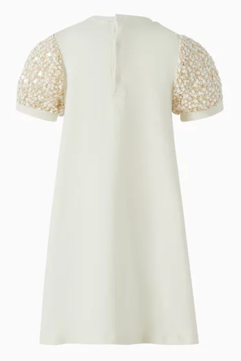 Bag-print Sequinned Dress in Cotton-jersey
