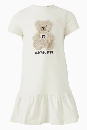 Teddy Embroidered Dress in Cotton