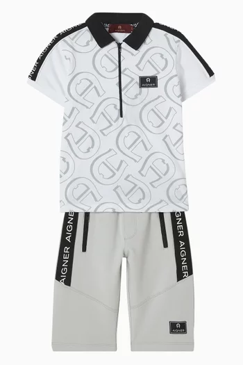 تي شيرت بولو بطبعة شعار الماركة