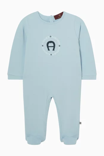 Logo-print Sleepsuit in Pima Cotton