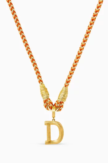 x Fozaza Letter 'D' Necklace in 18kt Gold