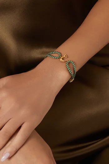 x Fozaza Bedouin Arabic Letter 'Ayn' Bracelet in 18kt Gold
