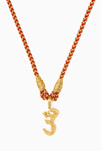 x Fozaza Bedouin Arabic Letter 'Sheen' Necklace in 18kt Gold