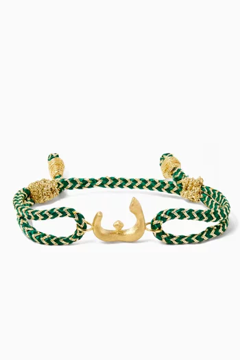 x Fozaza Bedouin Arabic Letter 'Noon' Bracelet in 18kt Gold