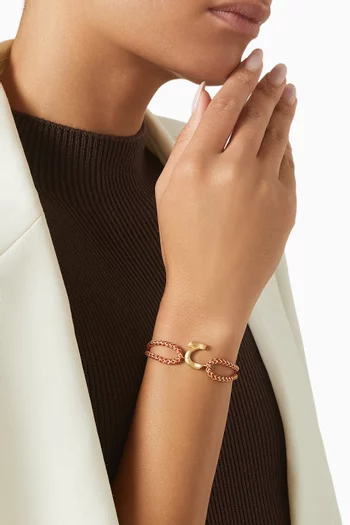 x Fozaza Bedouin Arabic Letter 'Hey' Bracelet in 18kt Gold