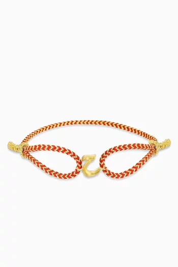 x Fozaza Bedouin Arabic Letter 'Hey' Bracelet in 18kt Gold