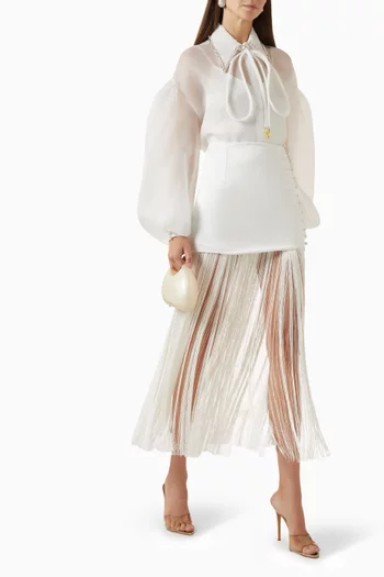 Maxi Tassel Skirt in Satin
