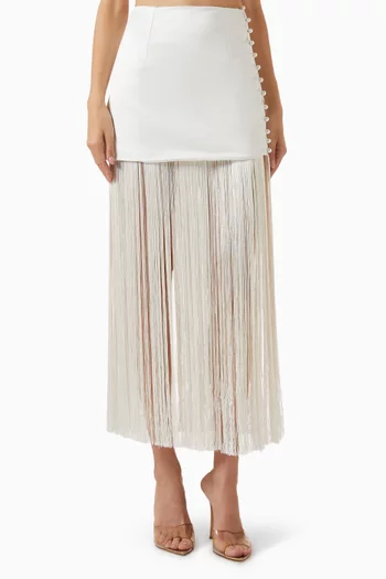 Maxi Tassel Skirt in Satin