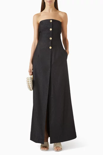 Mystic Aura Blazer Dress in Wool & Denim