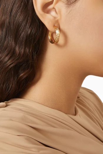 Wave Crystal Hoop Earrings in 18kt Gold-plated Brass