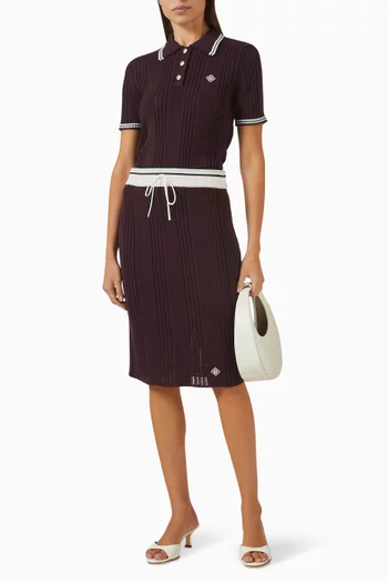 Knit Midi Skirt in Cotton