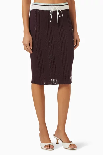 Knit Midi Skirt in Cotton