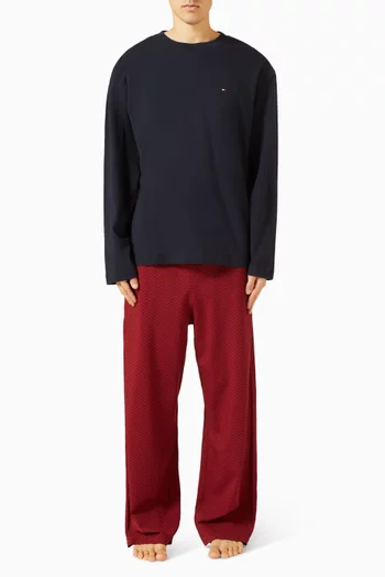 طقم بيجاما بشعار الماركة قطن جيرسيه