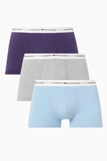 Logo Trunks in Stretch Cotton, Set of 3