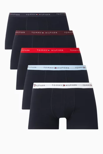 Signature Logo Waistband Trunks, Set of 5