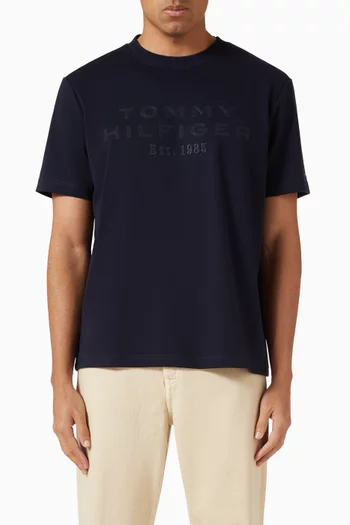 Logo Appliqué T-shirt in Interlock Knit