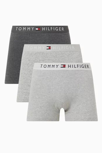 Logo Trunks in Stretch Cotton, Set of 3