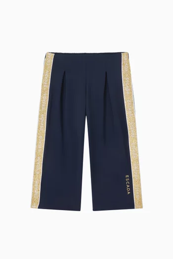 بنطال رياضي بشريط جانبي بشعار الماركة