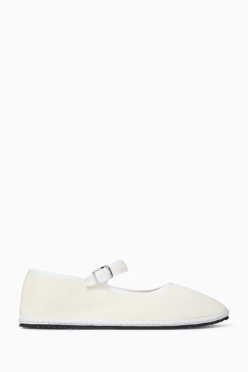 Mary Jane Flats in Cotton