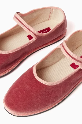 Mary Jane Flats in Velvet