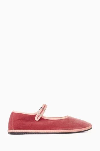 Mary Jane Flats in Velvet