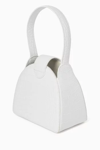Paloma Top-handle Bag in Croc-embossed Leather