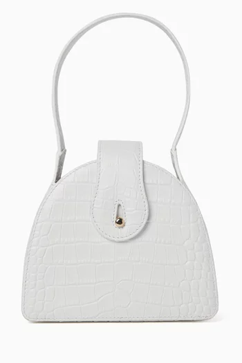 Paloma Top-handle Bag in Croc-embossed Leather