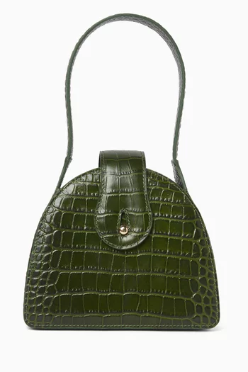 Paloma Top-handle Bag in Croc-embossed Leather